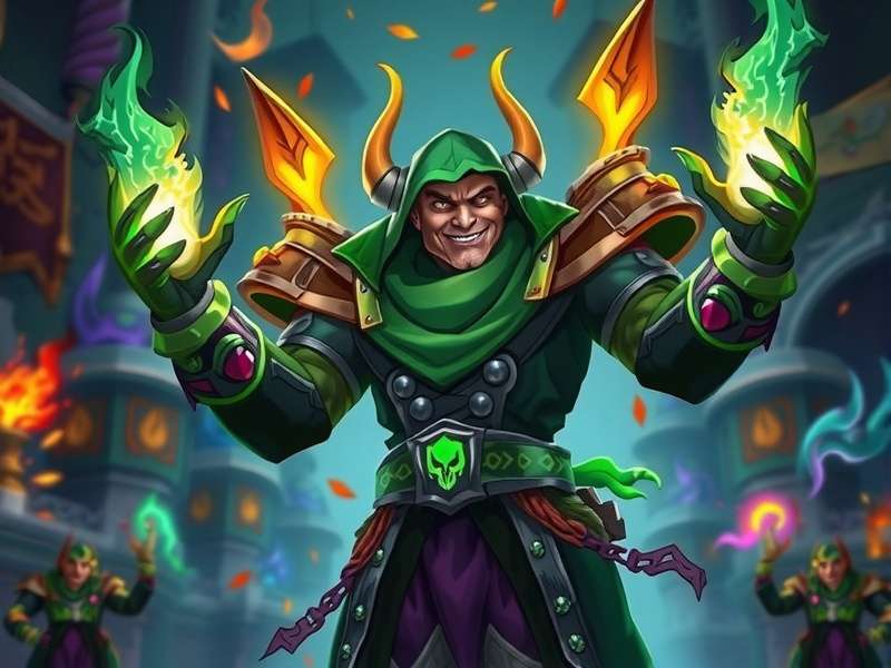 Glowing Warlock Commander Battle Scene